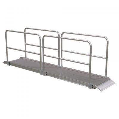 Vestil AWR-28-12A-HR 144in Aluminum Walk Ramp w/ Handrails 1900 Lb Cap.