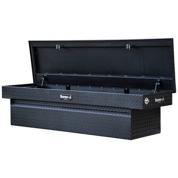 Buyers 1739420 71in Aluminum Crossover Truck Box Diamond Plate Matte Black - Image 2