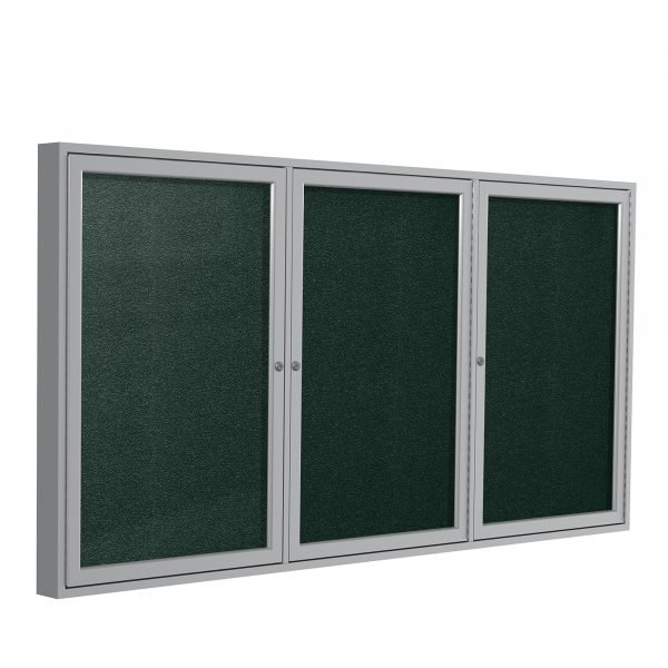 Ghent PA34872VX 48in x 72in 3-Door Enclosed Bulletin Board Vinyl Ebony - Image 2