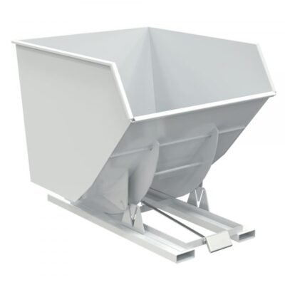 Vestil D-350-HD-WHT Heavy Duty Self-Dumping Steel Hopper (6000lb, 3.5 Cu. Yd., White)