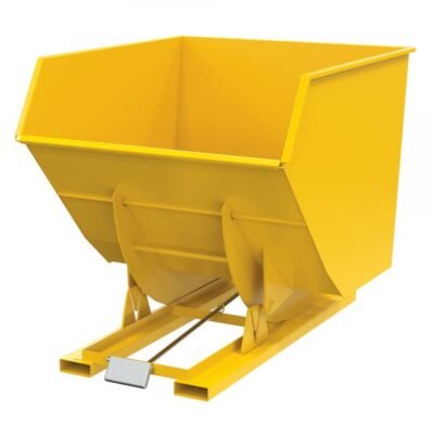 Vestil D-350-HD-YEL Heavy Duty Self-Dumping Steel Hopper (6000lb, 3.5 Cu. Yd., Yellow)