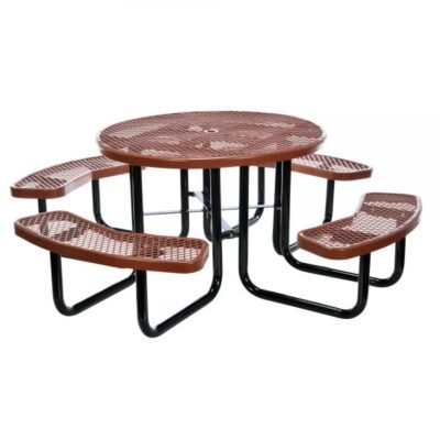 Vestil PT-MX-RT-46-BN Round Picnic Table 46in. Brown 29in. H