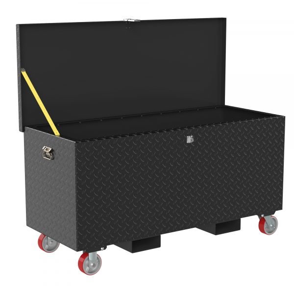 Vestil STTB-2460-CF 24x60 Steel Treadplate Tool Box w/ Casters & Fork Pockets (Black) - Image 2