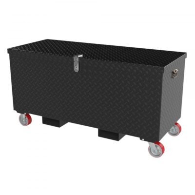 Vestil STTB-2460-CF 24×60 Steel Treadplate Tool Box w/ Casters & Fork Pockets (Black)