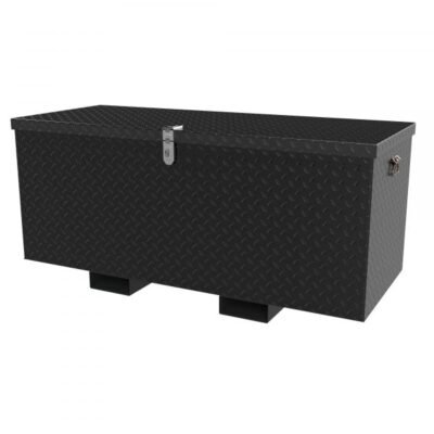 Vestil STTB-2460-F 24×60 Steel Treadplate Tool Box w/ Fork Pockets (Black)