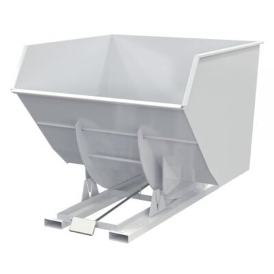 Vestil D-400-HD-WHT Heavy Duty Self-Dumping Steel Hopper (6000lb, 4 Cu. Yd., White)