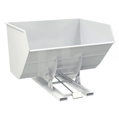 Vestil D-500-HD-WHT Heavy Duty Self-Dumping Hopper (6000lb, 5 cu. yd., White)