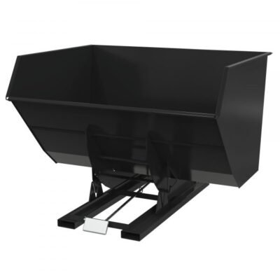 Vestil D-500-HD-BLK-SG Heavy Duty Self-Dumping Hopper (6000lb, 5 cu. yd., Black)