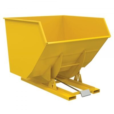 Vestil D-400-HD-YEL Heavy Duty Self-Dumping Hopper (6000lb, 4 cu. yd., Yellow)