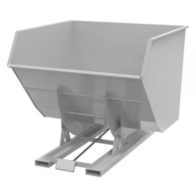 Vestil D-400-HD-GY-MG Heavy Duty Self-Dumping Steel Hopper (6000lb, 4 Cu. Yd., Gray)
