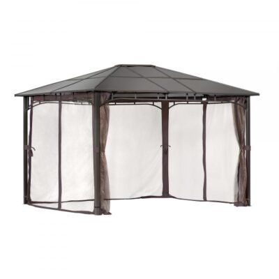 ShelterLogic Sycamore 24024 Gazebo 10×12 (9ft W) Aluminum Frame (Brown)