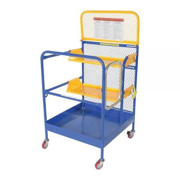 Vestil WP-3636-2SF-CA 1000 lb Forklift Work Platform w/ 2-Side Entry & Casters (36in x 36in) - Image 2