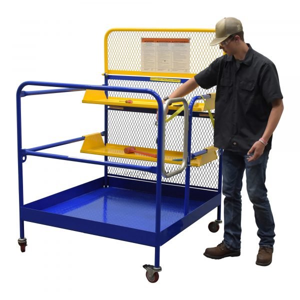 Vestil WP-4848-2SF-CA 1000 lb Forklift Work Platform (48in x 48in, 2-Side Entry) - Image 2