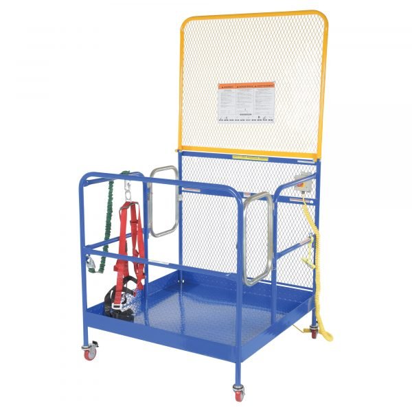 Vestil WP-4848-CA-84B-DD-FF 1000 lb Forklift Work Platform w/ Double Door, Backguard, Casters & Full Frame - Image 2