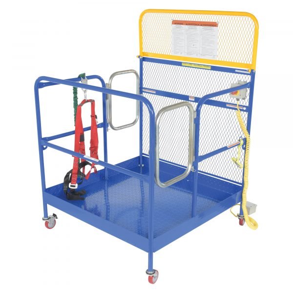 Vestil WP-4848-CA-DD-FF 1000 lb Forklift Work Platform w/ Double Door (48in x 48in) - Image 2