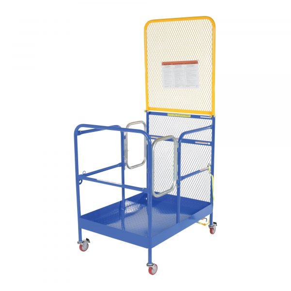 Vestil WP-3648-CA-84B-DD 1000 lb Forklift Work Platform w/ Double Door, Backguard & Casters (36in x 48in) - Image 2