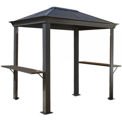 ShelterLogic Sojag 500-9162882 Mykonos 5x8ft Grill Gazebo, Aluminum, Gray