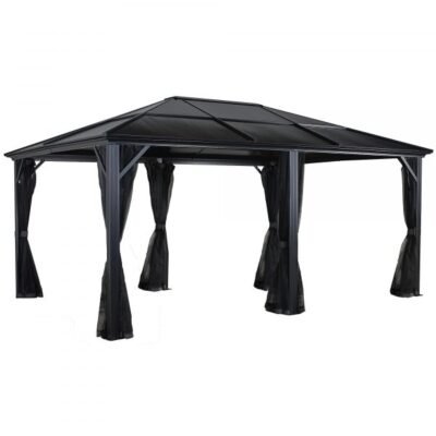 ShelterLogic Sojag 500-9162950 Meridien 12x16ft Hardtop Gazebo, Aluminum, Gray