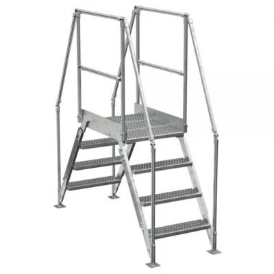 Vestil COL-AL-4-36-23 4-Step Aluminum Crossover Ladder (500 lbs, 40″ Clearance)