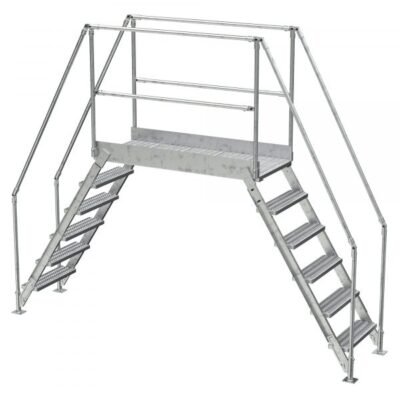 Vestil COL-AL-6-56-44 6-Step Aluminum Crossover Ladder (500 lbs, 60″ Clearance)
