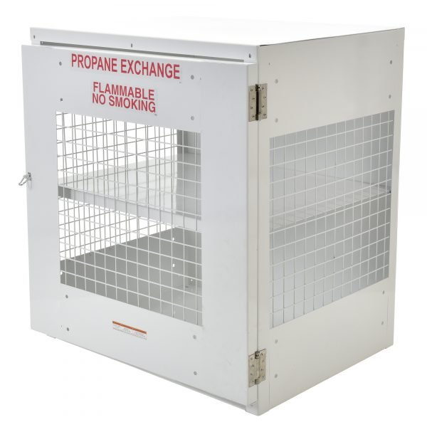 Vestil CYL-EX-12-E 12-Cylinder Cabinet w/ Mesh Door (Exterior Use, White) - Image 2