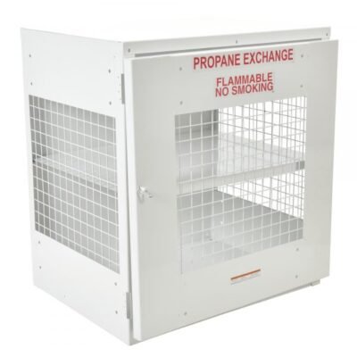 Vestil CYL-EX-12-E 12-Cylinder Cabinet w/ Mesh Door (Exterior Use, White)