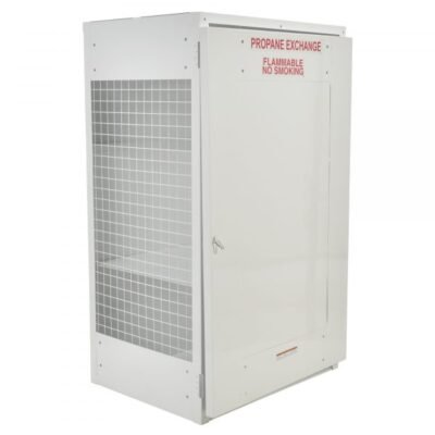 Vestil CYL-EX-18-S 18-Cylinder Cabinet w/ Solid Door (Exterior Use, White)