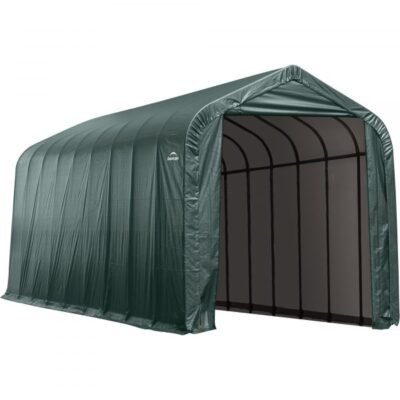 ShelterLogic 95351 Instant Garage 14ft W Peak-Style 20ft L x 12ft H (Green)