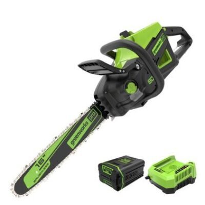Greenworks 80V Pro – 16in Brushless Chainsaw Kit (4Ah Battery)
