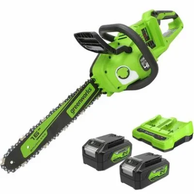 Greenworks 48V – 16in Cordless Chainsaw Kit (Dual 4Ah Batteries)