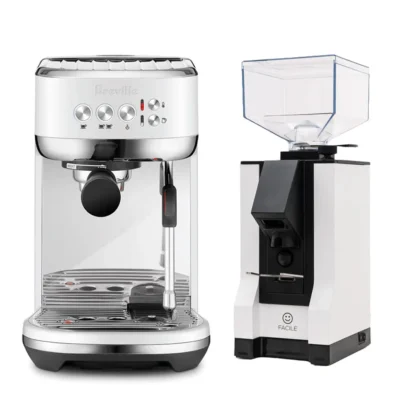 Breville Bambino Plus Sea Salt & Eureka Facile – Grinder Bundle
