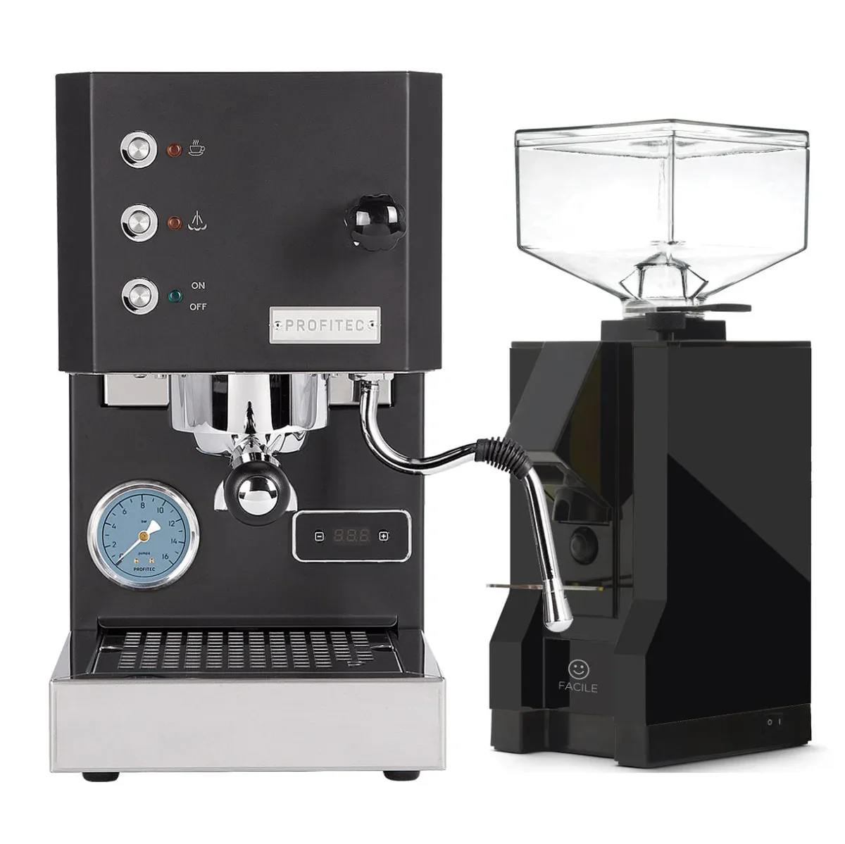 Profitec Go Espresso Machine & Eureka Mignon Facile - Grinder