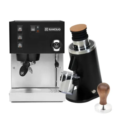 Rancilio Silvia M V6 Black & DF54 – Grinder & Tamper Bundle