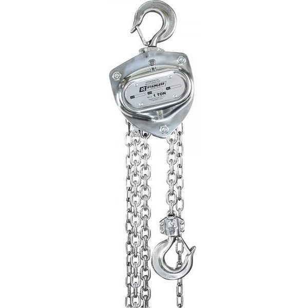OZ Lifting OZSS010-10CH 1-Ton Stainless Steel Manual Chain Hoist (10 ft Lift)