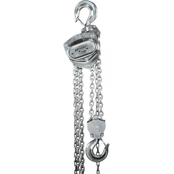 OZ Lifting OZSS020-10CH 2-Ton Stainless Steel Manual Chain Hoist (10 ft Lift)
