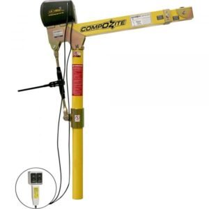 OZ Lifting OZ1200DAV-ACW CompOZite Davit Crane 1,200 lbs w/ 110V AC Winch (95" H)