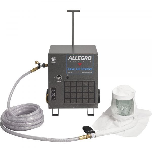 Allegro One Worker Single Bib Tyvek Hood Respirator - Cold Air Blower, 100 Ft Hose