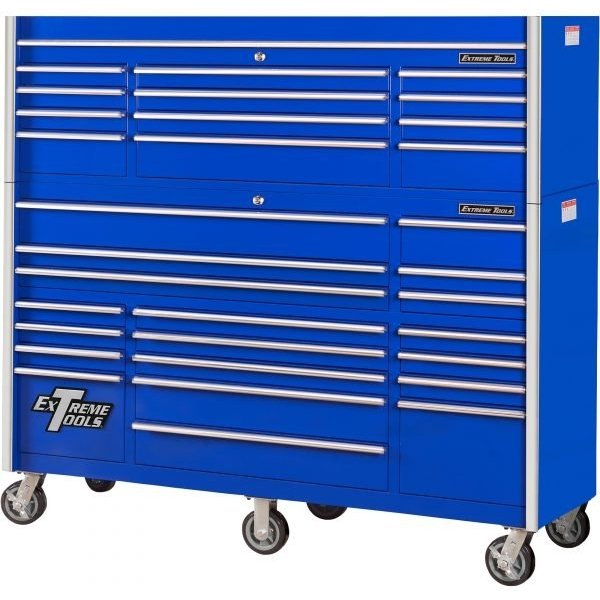 Extreme Tools RX7231CRUC Professional 72" Top Chest/Roller Cabinet Combo, Blue/Chrome