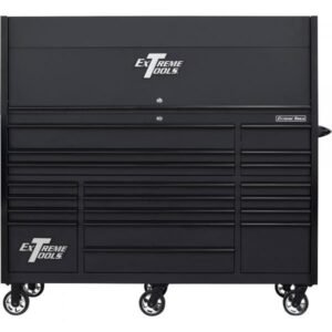 Extreme Tools RX723020HRMK Professional 72" Hutch/Roller Cabinet Combo, Matte Black