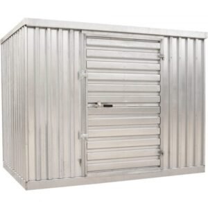 Vestil STOR-96-G-W-1RH 110"L x 78"W Galvanized Outdoor Storage Building