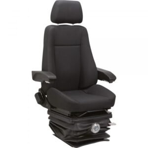 K&M 8036 Heavy-Duty Mechanical Suspension Seat for Excavators (Black)