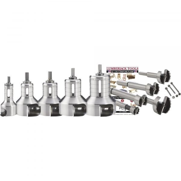 Lumberjack Tools PSK5 Log Furniture Tenon Cutter Tool Kit - 5-Pc. Pro Series