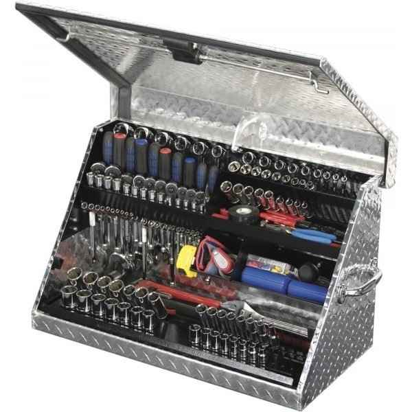 Montezuma Aluminum Diamond Plate Open-Top Tool Truck Box 30in W