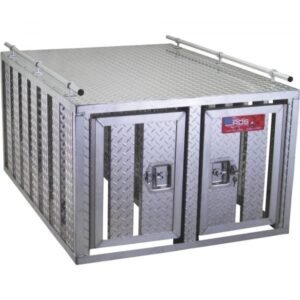 RDS 70979 Southern-Style 2-Door Diamond Plate Dog Box (No Floor)