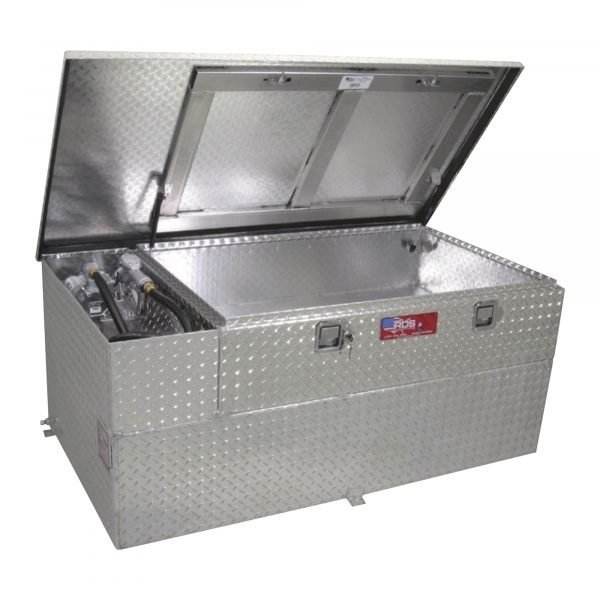 RDS 73960 Aluminum Transfer Fuel Tank/Toolbox Combo w/ GPI 15 GPM Pump 90 Gal Diamond Plate