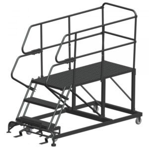 Ballymore SEP3-3660 Single Entry Rolling Steel Work Platform 3 Steps 66-inch Height 36x60-inch Deck