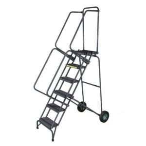 Ballymore WA-SW53214G Heavy Duty Steel Rolling Ladder 5 Steps 83-inch Height