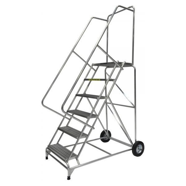 Ballymore 6-Step Wide Base Aluminum Ladder Perforated (93in H)