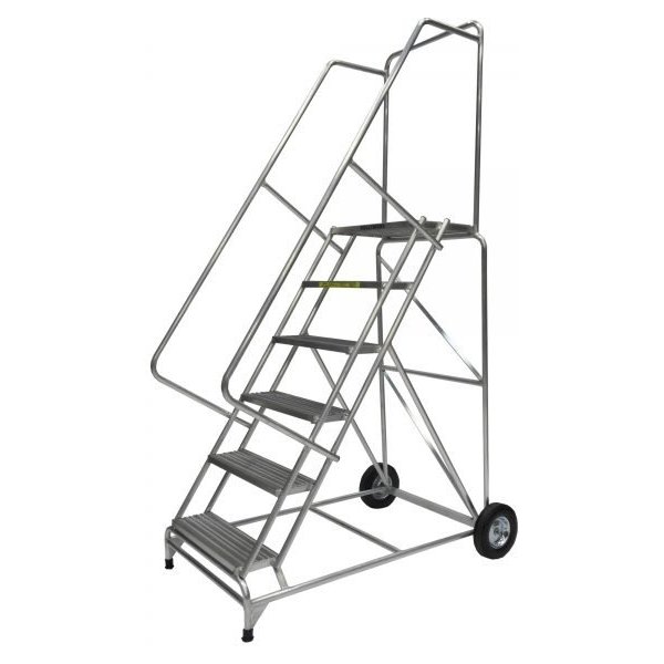 Ballymore 6-Step Aluminum Rolling Ladder Grip Strut Tilt-Roll (87in H)