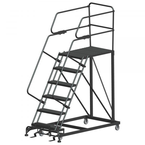 Ballymore SEP6-2472 Rolling Steel Work Platform 6 Steps 96-inch Height 24x72-inch Deck